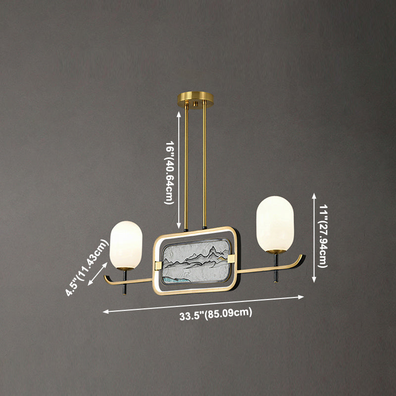 Accesorios de iluminación de la isla de cilindro modernos de vidrio 3 iluminación colgante de luz