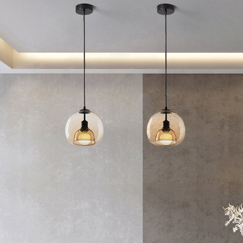 Global Hanging Light Kit Glass 1-Light Modern Modern plafond Light for Dining Room