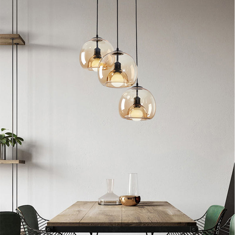 Global Hanging Light Kit Glass 1-Light Modern Modern plafond Light for Dining Room