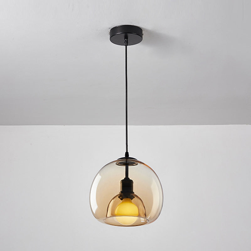 Global Hanging Light Kit Glass 1-Light Modern Modern plafond Light for Dining Room