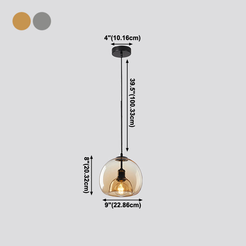 Global Hanging Light Kit Glass 1-Light Modern Modern plafond Light for Dining Room