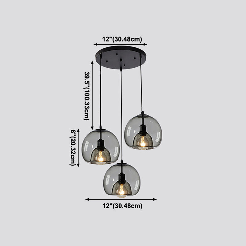 Global Hanging Light Kit Glass 1-Light Modern Modern plafond Light for Dining Room