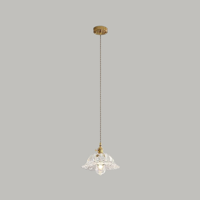 Pendre en verre en cuivre Fleur Fleur Pendre moderne pour salle à manger