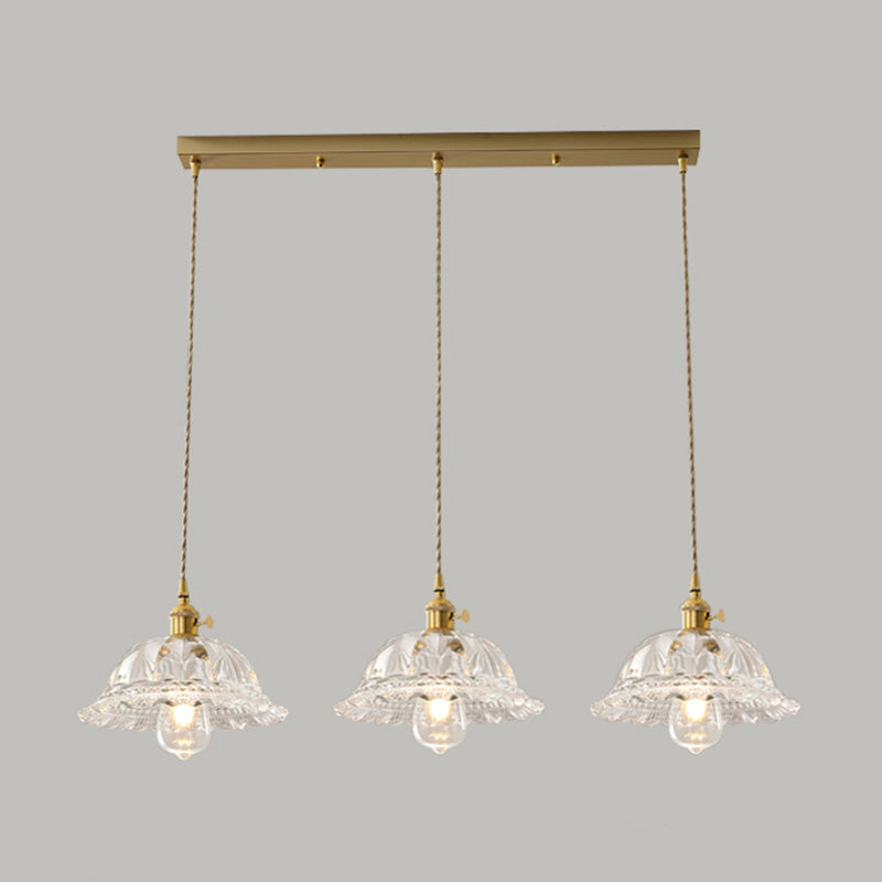 Pendre en verre en cuivre Fleur Fleur Pendre moderne pour salle à manger