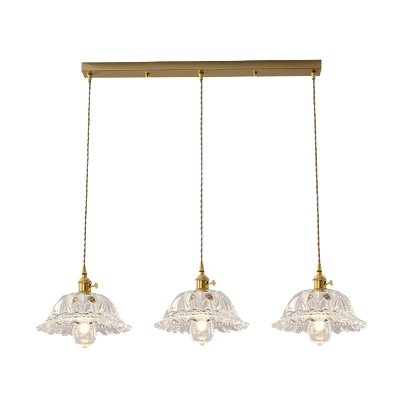 Pendre en verre en cuivre Fleur Fleur Pendre moderne pour salle à manger