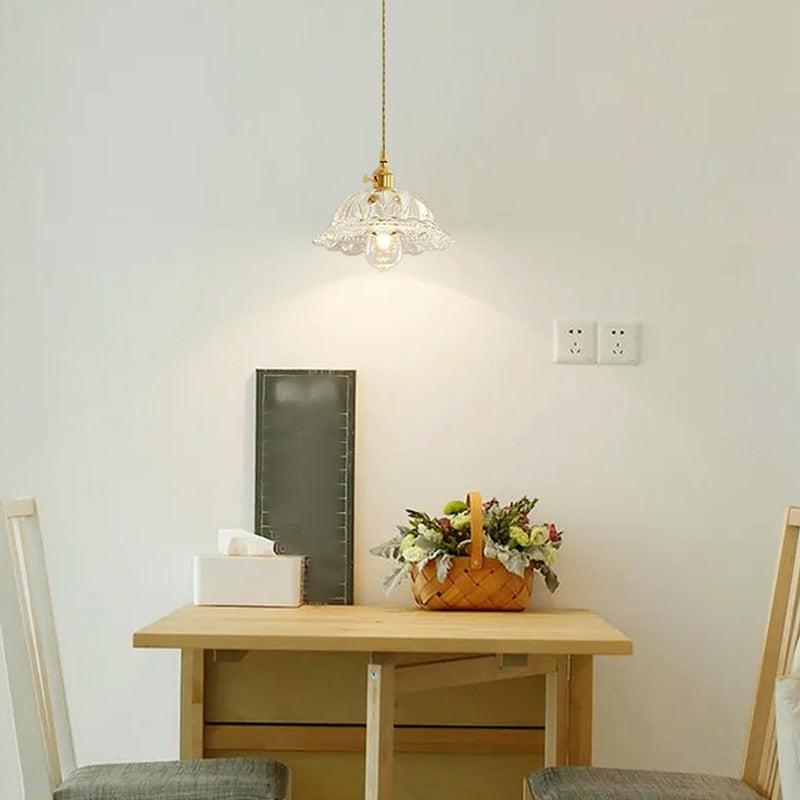 Pendre en verre en cuivre Fleur Fleur Pendre moderne pour salle à manger