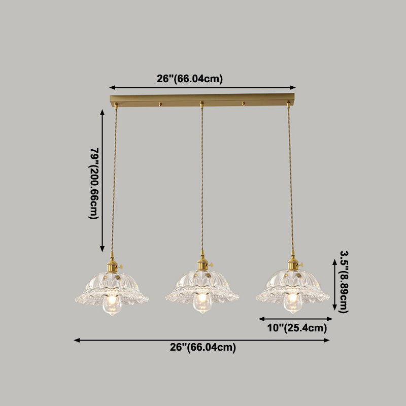 Pendre en verre en cuivre Fleur Fleur Pendre moderne pour salle à manger