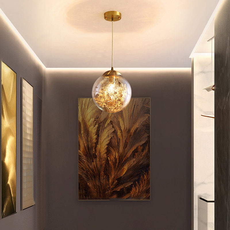 Forme sphérique de style moderne Sanging Sconce Glass 1 Pendante lumineuse pour balcon