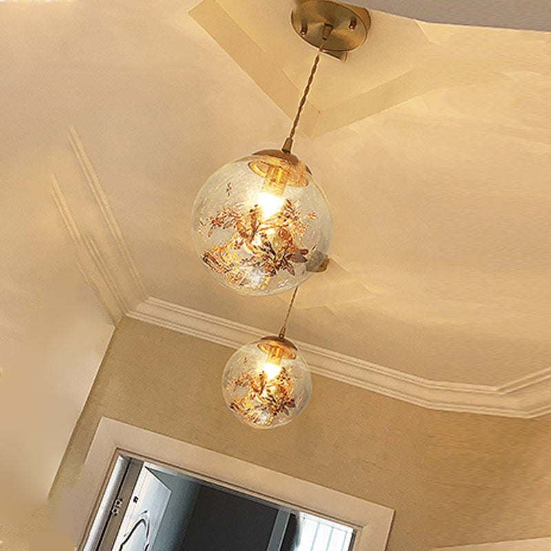 Forme sphérique de style moderne Sanging Sconce Glass 1 Pendante lumineuse pour balcon