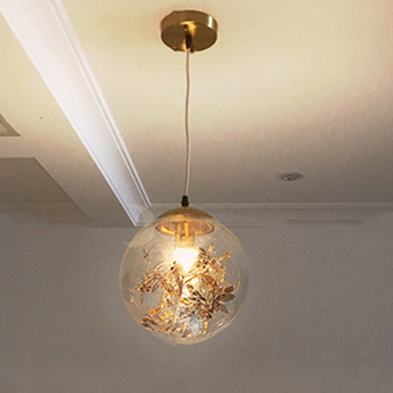 Forme sphérique de style moderne Sanging Sconce Glass 1 Pendante lumineuse pour balcon