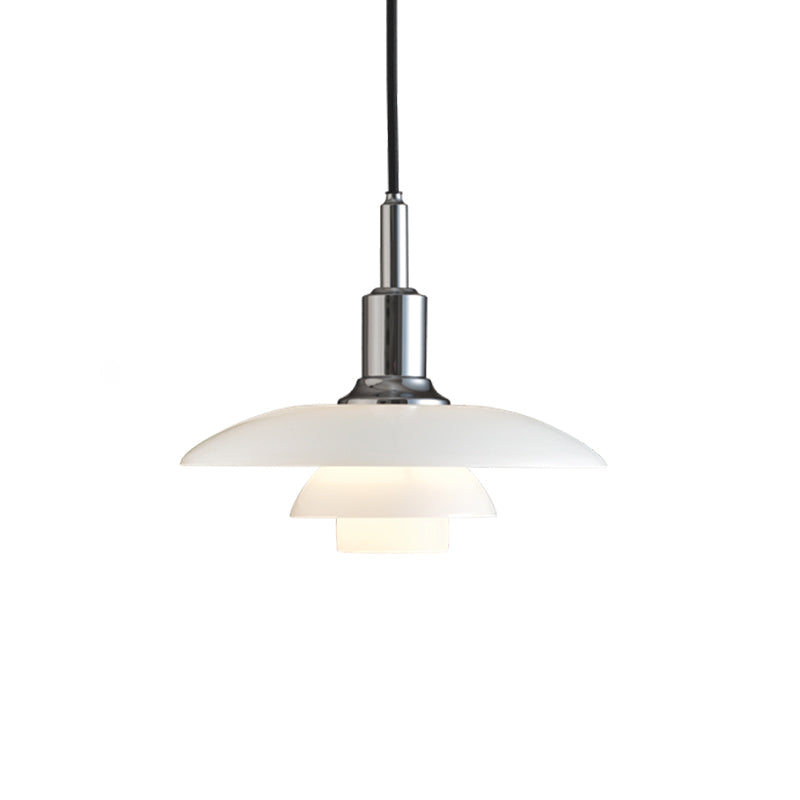 Forme en couches Éclairage suspendu en verre de style moderne 1 pendentif léger pour le salon