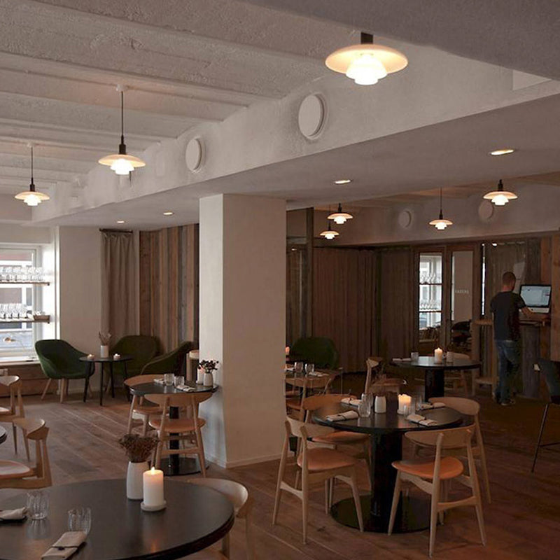 Forme en couches Éclairage suspendu en verre de style moderne 1 pendentif léger pour le salon