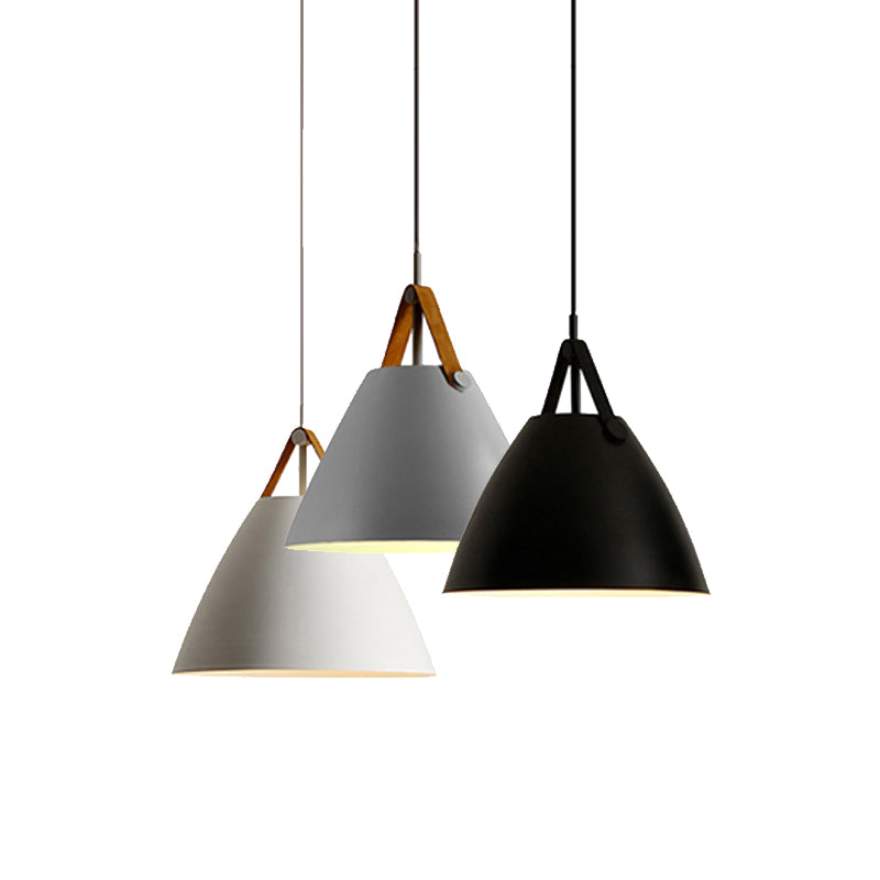 Forme du cône de style moderne Métal de lampe de suspension 1 Lumières éclairées pour le café