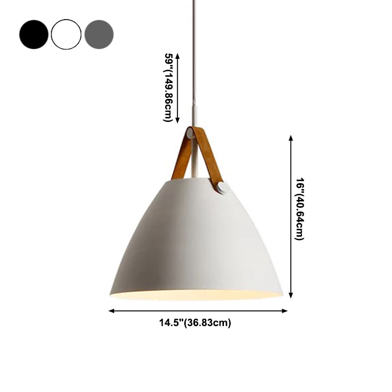 Forme du cône de style moderne Métal de lampe de suspension 1 Lumières éclairées pour le café