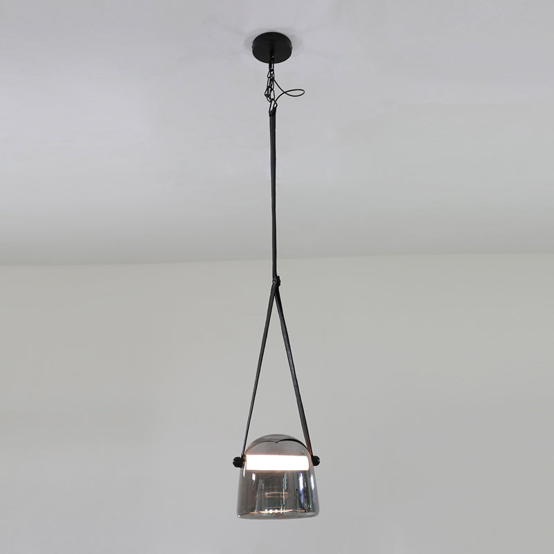 Forme de baril Éclairage suspendu en verre de style moderne 1 pendentif léger pour chambre à coucher
