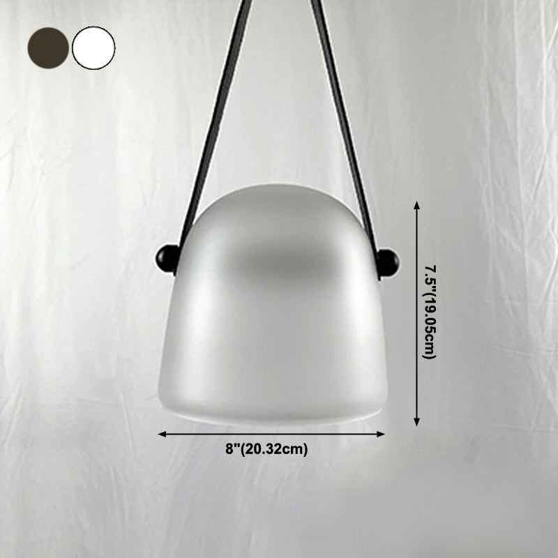 Forme de baril Éclairage suspendu en verre de style moderne 1 pendentif léger pour chambre à coucher