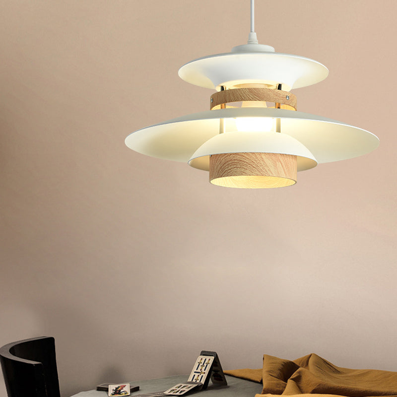 Éclairage suspendu de forme unique Métal de style moderne 1 pendentif léger avec bois