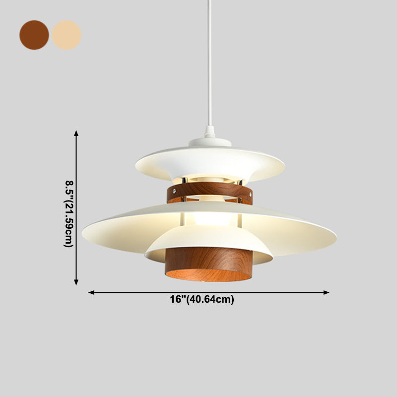 Éclairage suspendu de forme unique Métal de style moderne 1 pendentif léger avec bois