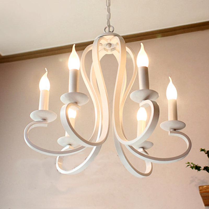 Metal Candle Chandelier American Multi Head Chandelier Lamp for Living Room