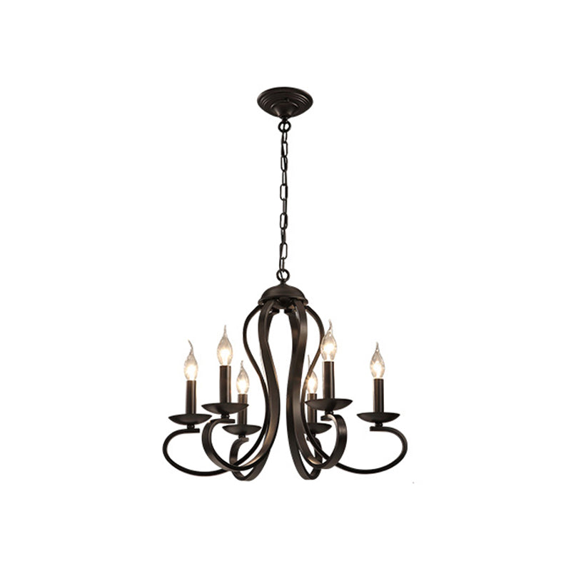 Metal Candle Chandelier American Multi Head Chandelier Lamp for Living Room