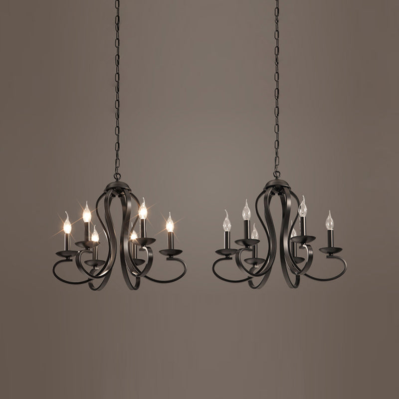 Metal Candle Chandelier American Multi Head Chandelier Lamp for Living Room