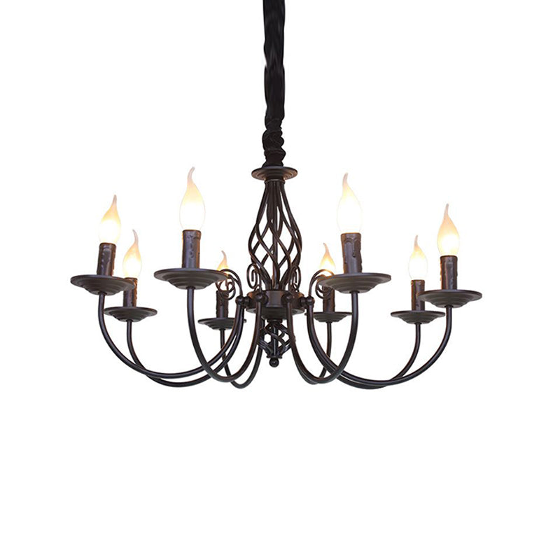 American Candle Shape Chandelier Metal Multi Light Hanging Light for Dinning Room