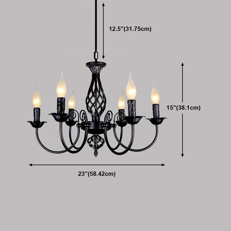 American Candle Shape Chandelier Metal Multi Light Hanging Light for Dinning Room