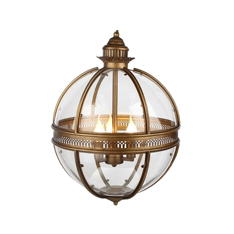 Globe Metal Pendant Lighting Industrial 3 Lights Dining Room Chandelier Hanging Light Fixture