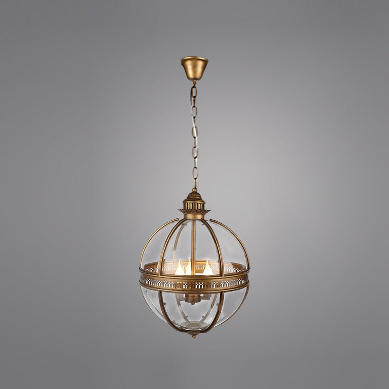 Globe Metal Pendant Lighting Industrial 3 Lights Dining Room Chandelier Hanging Light Fixture