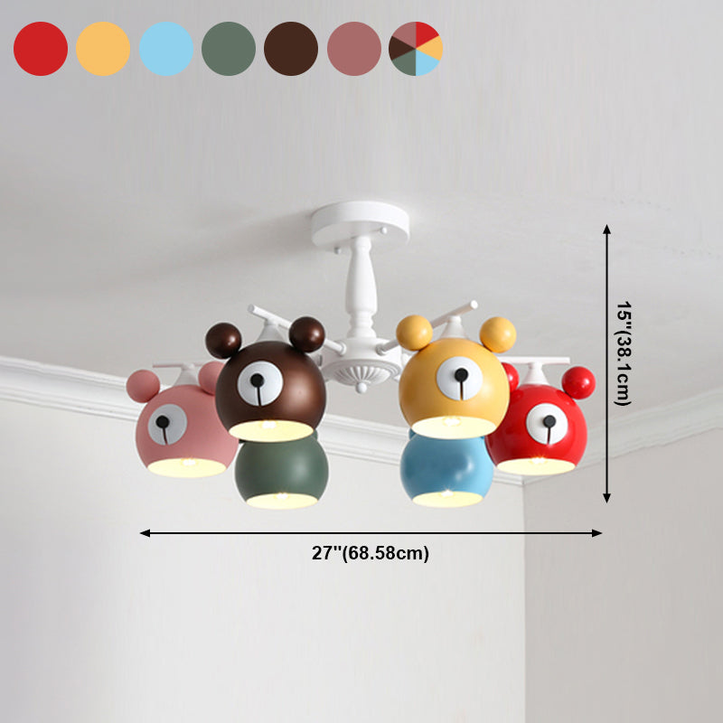 Modern Style Chandelier Light Nordic Macaron Metal Pendant Light for Living Room