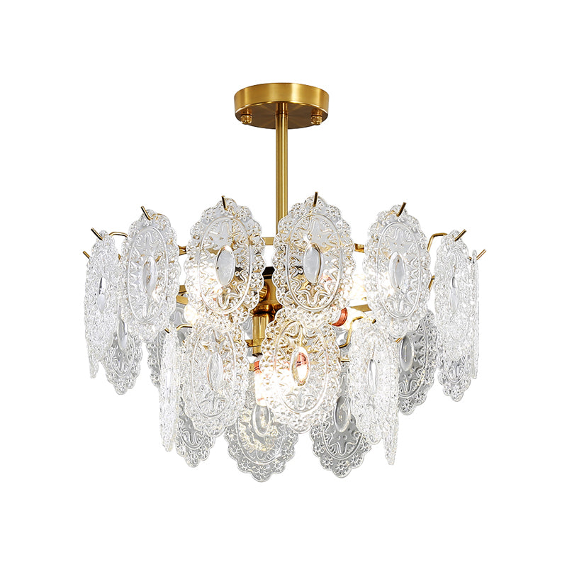 Glass Shade Hanging Light Modern Style Pendant Light Fixture for Living Room