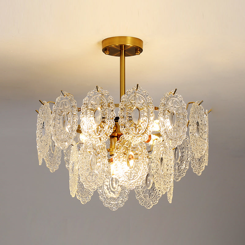 Glass Shade Hanging Light Modern Style Pendant Light Fixture for Living Room