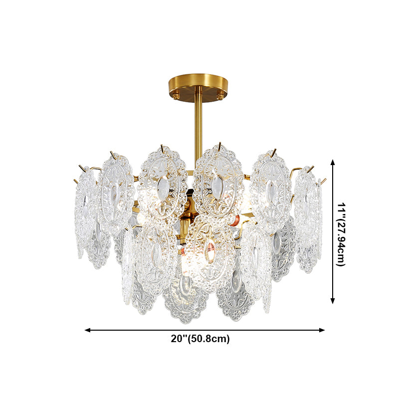 Glass Shade Hanging Light Modern Style Pendant Light Fixture for Living Room