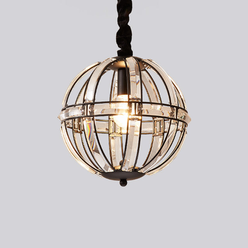 Modern Metal Crystal Ball Chandelier Light Multi Head Hanging Light for Restaurant