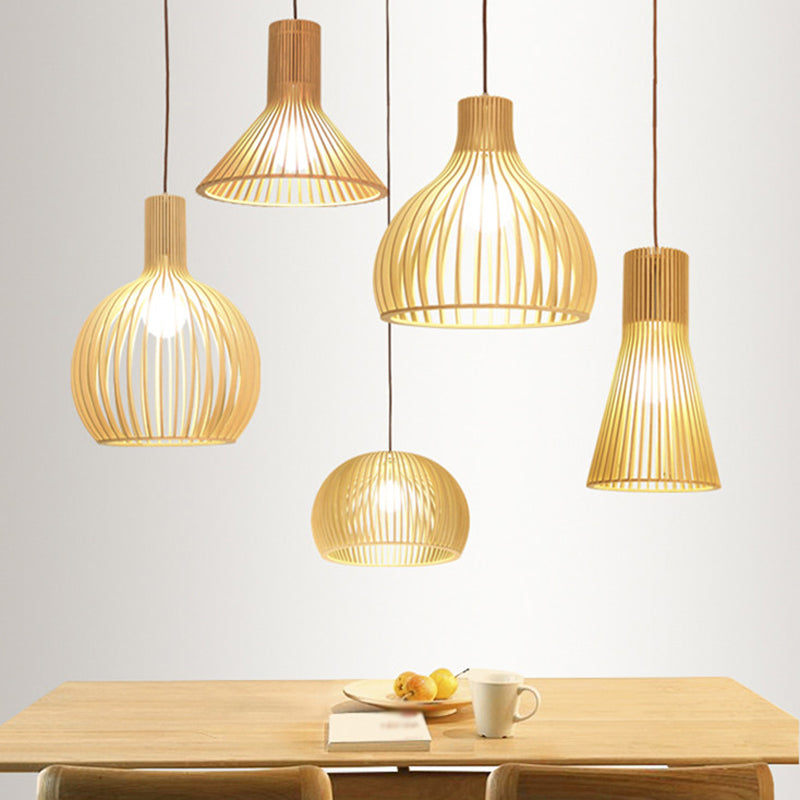 Lampe suspendue en bois à lampe des luminaires de pendentif contemporain pour le café dans la salle à manger
