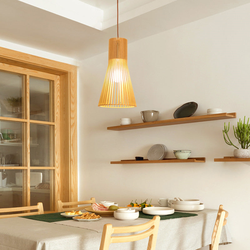 Lampe suspendue en bois à lampe des luminaires de pendentif contemporain pour le café dans la salle à manger