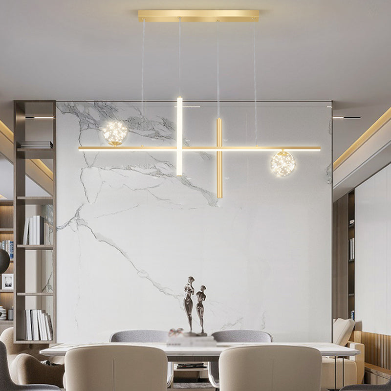 Moderne lineare Insel Kronleuchter Multi-Head Restaurant Anhänger Beleuchtungskarten