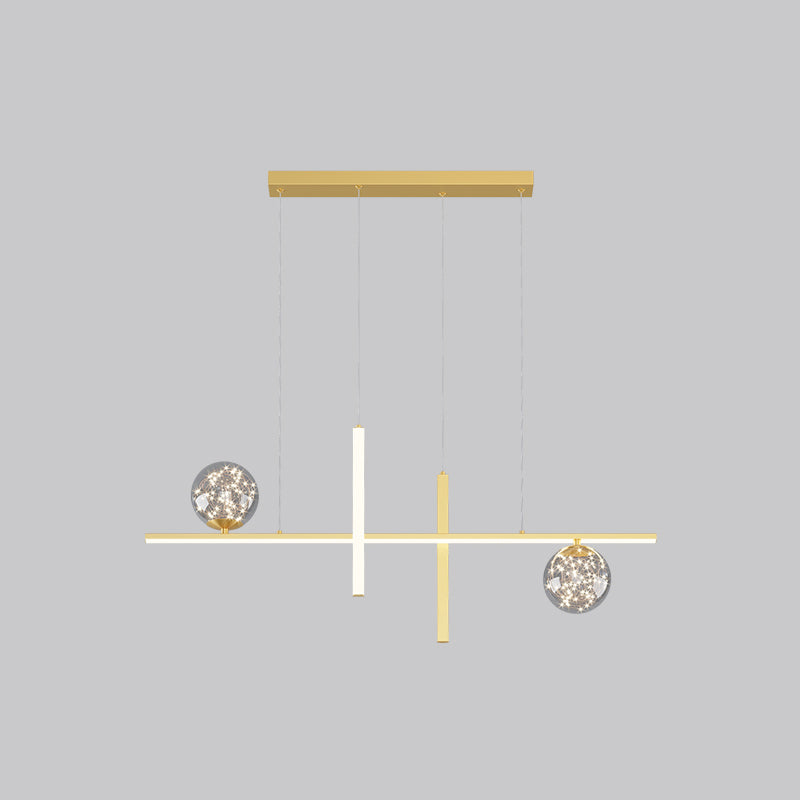 Moderne lineare Insel Kronleuchter Multi-Head Restaurant Anhänger Beleuchtungskarten