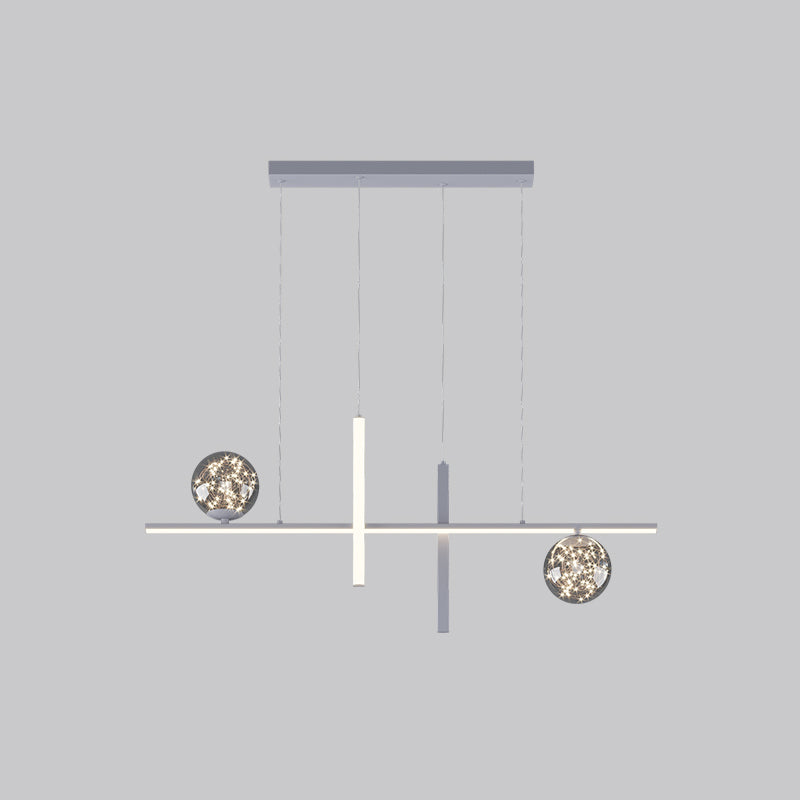 Moderne lineare Insel Kronleuchter Multi-Head Restaurant Anhänger Beleuchtungskarten