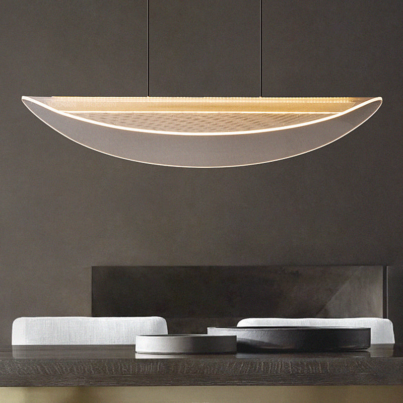 Acrylic Island Chandelier Lights Modern Style Metal Hanging Light Fixture for Dining Room