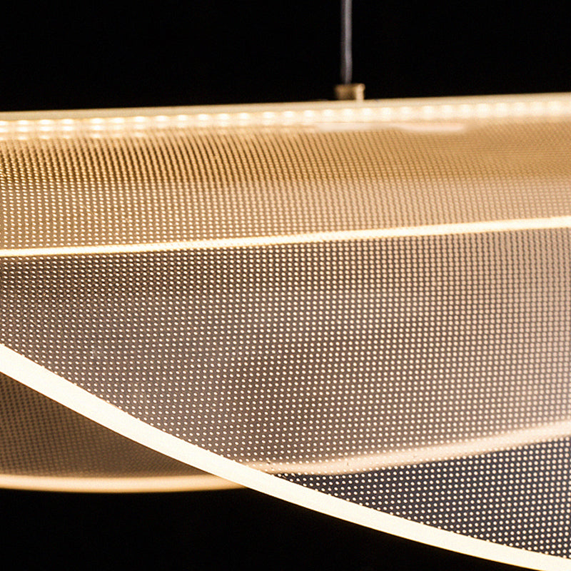 Acrylic Island Chandelier Lights Modern Style Metal Hanging Light Fixture for Dining Room