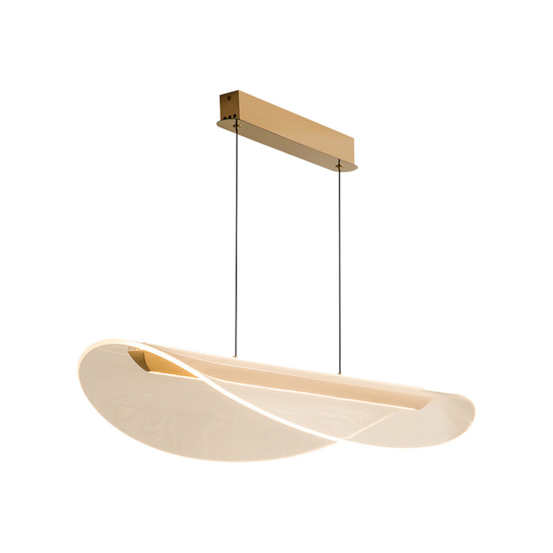 Acrylic Island Chandelier Lights Modern Style Metal Hanging Light Fixture for Dining Room