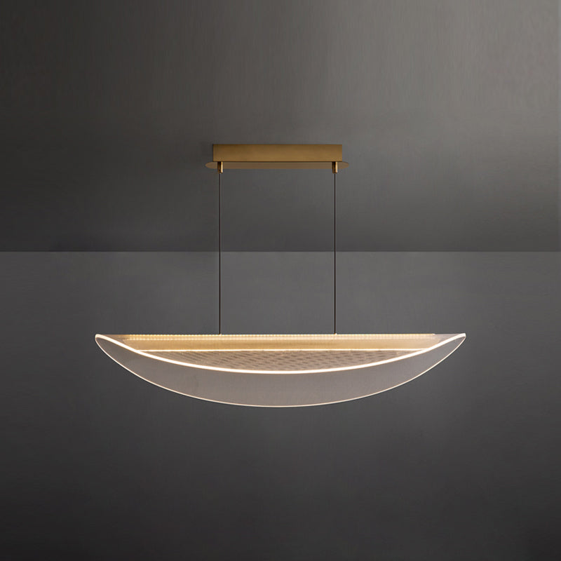 Acrylic Island Chandelier Lights Modern Style Metal Hanging Light Fixture for Dining Room