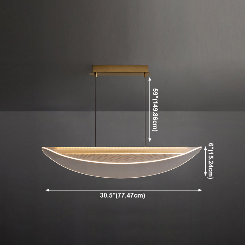 Acrylic Island Chandelier Lights Modern Style Metal Hanging Light Fixture for Dining Room