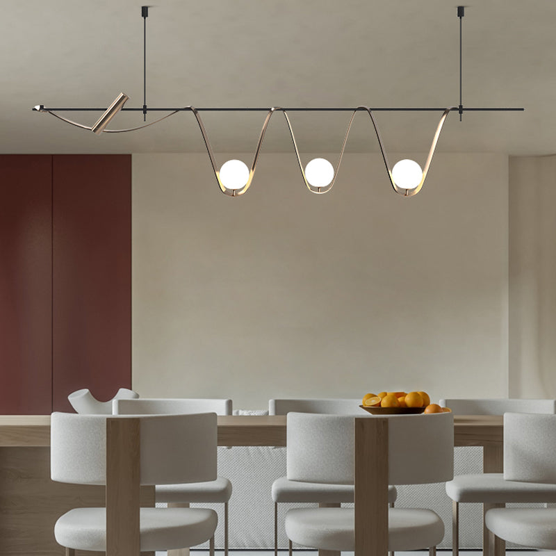 Moderne Inselanhänger Lampen Multi-Head-Restaurant Hanging Lampe Lampen mit Glasschatten