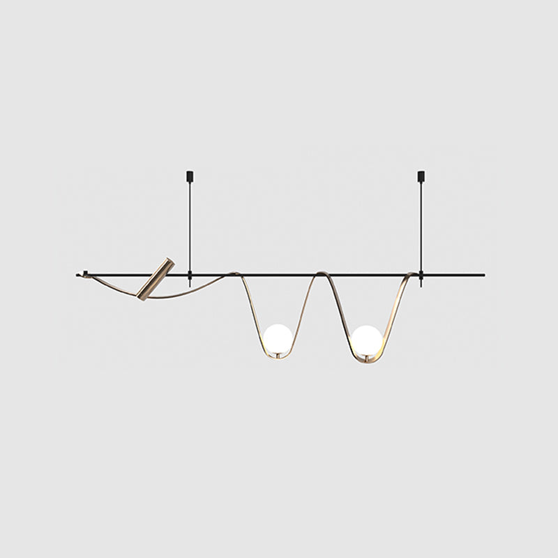 Moderne Inselanhänger Lampen Multi-Head-Restaurant Hanging Lampe Lampen mit Glasschatten