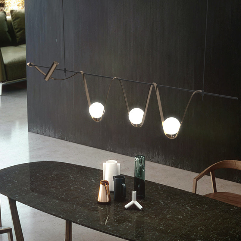 Moderne Inselanhänger Lampen Multi-Head-Restaurant Hanging Lampe Lampen mit Glasschatten