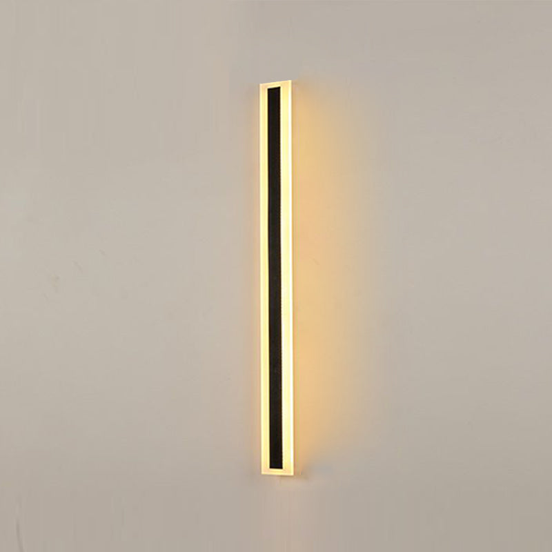 Application murale noire de style nordique Lumière murale à LED droite avec de l'aluminium pour l'extérieur