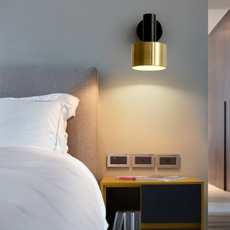 Moderner Stil Wandleuder Zylinderform 1 Lichtwandlicht mit Metall für Schlafzimmer