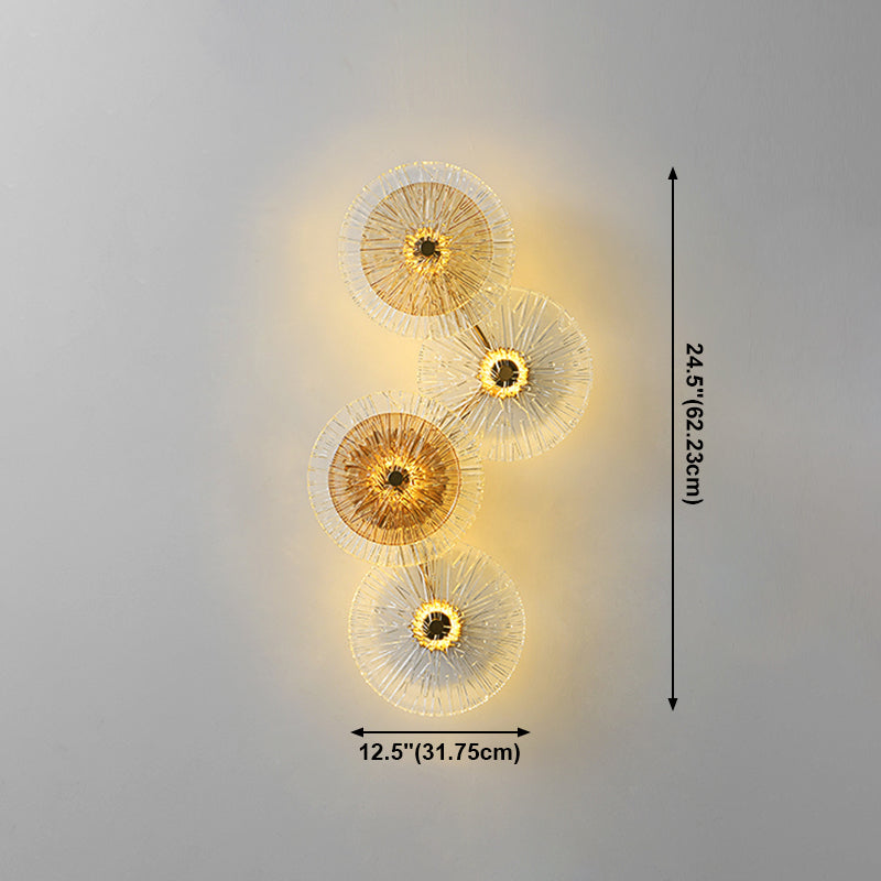Moderner Stil Wandleuchte runde Form Mehrlicht -Wandlicht mit Glas für Schlafzimmer